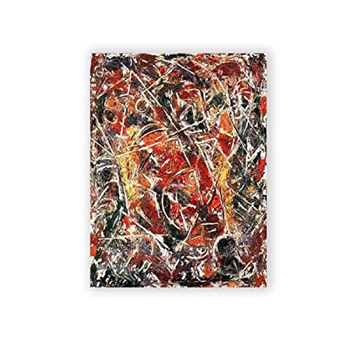 Cuadros Impresión sobre Lienzo de Jackson Pollock-Reproducción de cuadros famosos-Póster y láminas de Pollock-Pinturas sobre lienzo de Jackson Pollock(Movimiento de croar) 70x90cm28
