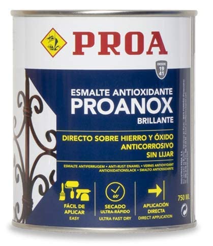 Esmalte antioxidante directo sobre óxido. SATINADO. Verde Botella RAL 6005. 750 ML. Pintar sobre hierro y óxido sin necesidad de imprimación. PROANOX.