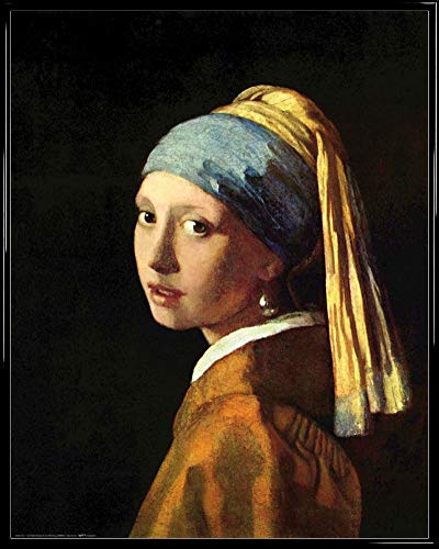 1art1 Johannes Vermeer Póster Impresión Artística con Marco (Plástico) - La Joven De La Perla, 1665 (50 x 40cm)