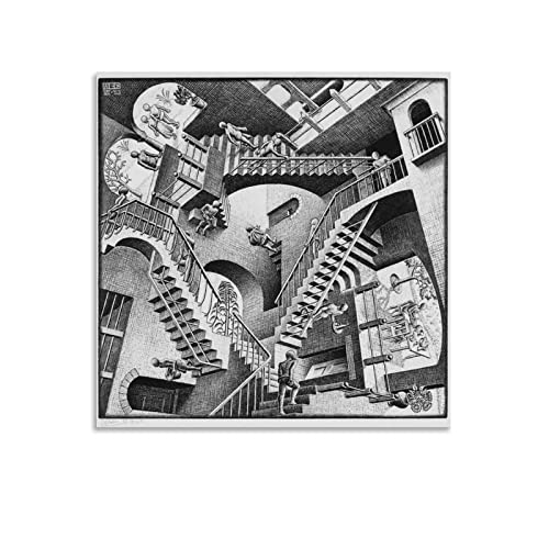 Maurits Cornelis Escher - Póster abstracto moderno de obras de arte de ciudades invisibles (40 x 40 cm)