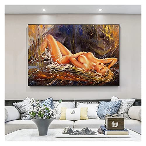 CCZWVH Moderno Abstracto Desnudo Sexy Cuerpo Femenino Arte Pintura Sala de Estar Sala de Estar decoración de la Pared Cuadros 24x36 Inch Sin Marco