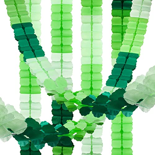 6pcs Guirnalda Verde Pancarta Papel Decorativa para Fiestas Colgantes Banderin Adornos para Día San Patricio Banquetes Carnaval Cumpleaños Comunión Bautizo Navidad