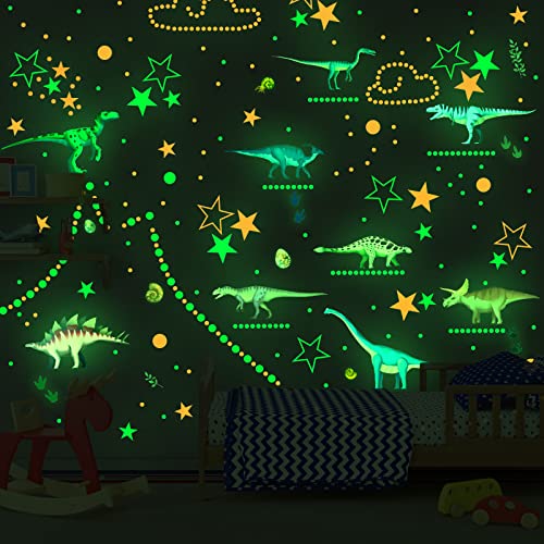 Estrellas Fluorescentes para Techo, 664 Piezas Pegatinas Dinosaurio Estrellas Fluorescentes, Pegatinas Infantiles Pared para Bambini Nursery DIY Dormitorio Decoración