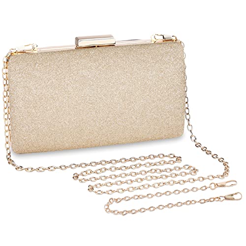 BAIGIO Bolso de Fiesta Noche de Moda para Mujer Brillante Bolsas de Embrague Hard Shell Bling Clutches para Ceremonias, Bodas, Evento, Cita, Fiesta Cócteles