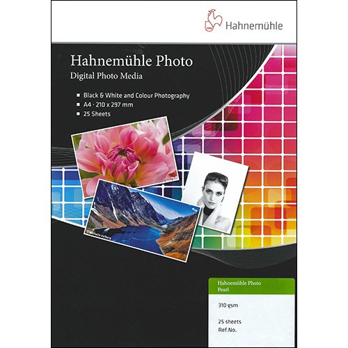 Hahnemühle Photo Pearl - Papel fotográfico (310 g/m², DIN A4, 210 x 297 mm, 25 hojas), color blanco claro