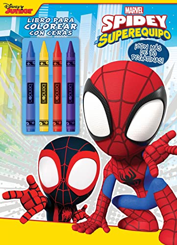 Spidey y su superequipo. Libro para colorear con ceras: Con pegatinas (Spiderman)