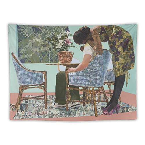 Njideka Akunyili Crosby - Póster de pintor de poliéster americano para pared, tapiz de pared con estampado artístico, decoración moderna del hogar, 30 x 40 pulgadas