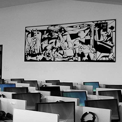 DIGIDU | Cuadro Guernica de Picasso en Madera, Decoración Hogar, Cuadros Decoración Salón Modernos, Regalo Navidad, Cuadro Decoración Pared, Cuadro Decoración Habitación (56,5 x 25, Guernica)