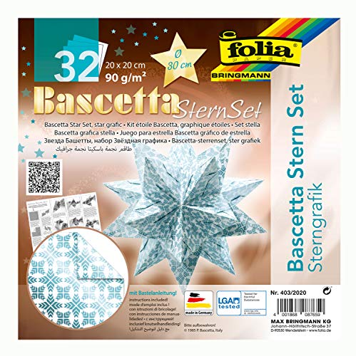 'Folia 403/2020 Bascetta bltter plegable para de estrella, color azul verdoso/estampado