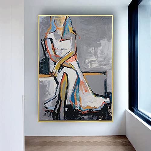 SXKJ Reproducciones de pinturas en lienzo de Picasso famoso, póster abstracto para mujer, decoración del hogar, lienzo, arte de pared, pintura de Picasso, decoración de 80x120cm sin marco
