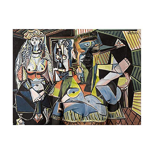 Famoso de Argel por Pablo Picasso Póster Mujer Desnuda Abstracta Arte de la Pared Cuadros Sala de Estar Dormitorio Picasso Lienzo Pintura Decoracion 40x60cmx1 Sin Marco