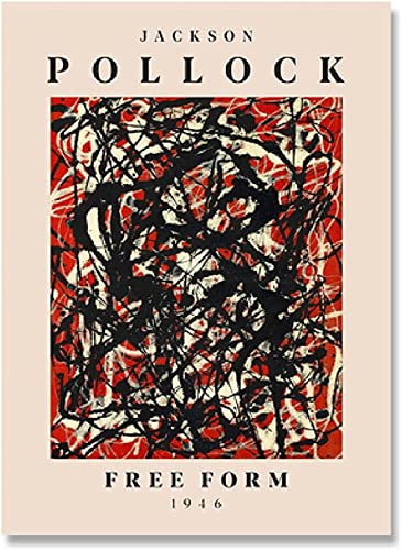 GUDLAK Lienzo Abstracto Arte de Pared Jackson Pollock Cartel e Impresiones Jackson Pollock Pintura Imagen de exposición para la decoración de la Sala de Estar 50x70cmx1 Sin Marco