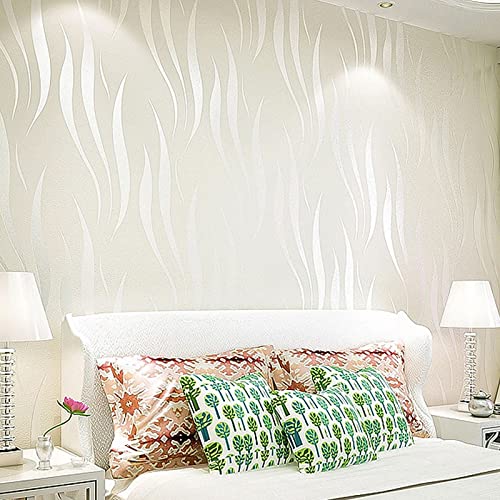 Papel pintado, papel pintado de 53 x 1000 cm, moderno, minimalista, no tejido, papel pintado en relieve 3D, rollo para sala de estar, dormitorio, cocina, baño, oficina (no autoadhesivo) (beige)