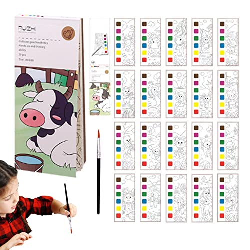Juego de libros de acuarela | Atractivo marcador de acuarela - Coloring Primer Toys mejoran la creatividad y la concentración de su hijo para niños Generic