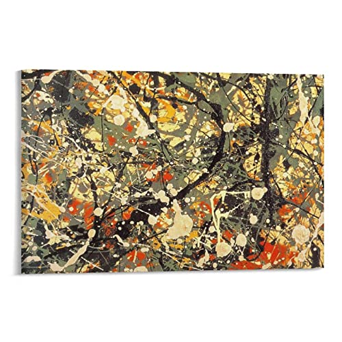 Póster de Jackson Pollock de pintores americanos pintados sus obras en lienzo y arte de pared, póster moderno de decoración familiar de 60 x 90 cm