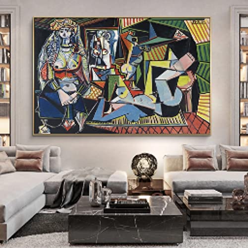 Reproducciones de pinturas en lienzo Femmes de Pablo Picasso, obras de arte famosas, carteles e impresiones, cuadros de arte de pared para decoración, 60x90 cm, sin marco