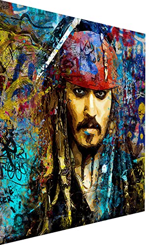 Magic Canvas Art Lienzo decorativo de 1 pieza, diseño de Capitán Jack Sparrow Pop Art B8350 (40 x 30 cm)