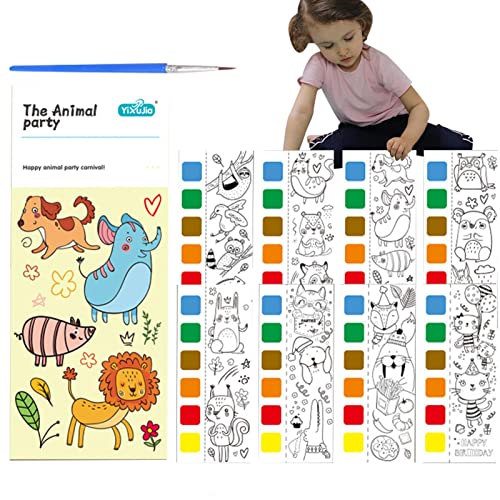 Magic Water - Libro para colorear de bolsillo pequeño para colorear con agua, libro de acuarelas, juguete para acuarelas, mejora la creatividad de tu hijo para niños genérico