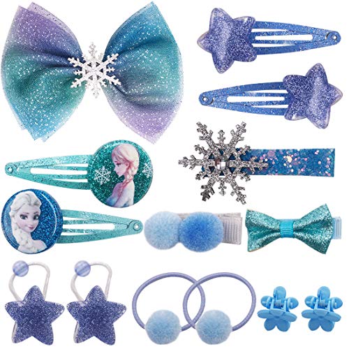 Horquilla Frozen -Miotlsy Accesorios para el Pelo Niña Adornos Azul Elsa Princesa Accesorios de Disfraces para el Cabello Regalos Originales para Vestir a niñas pequeñas 13PCS