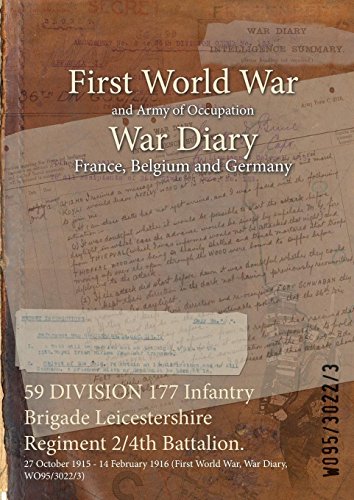 59 DIVISION 177 Infantry Brigade Leicestershire Regiment 2/4th Battalion. : 27 October 1915 - 14 February 1916 (First World War, War Diary, WO95/3022/3) (English Edition)