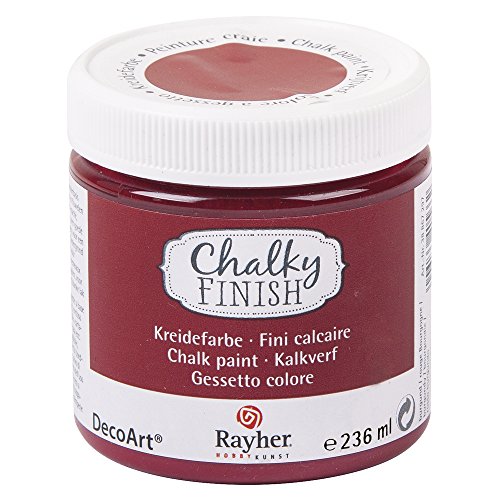 Rayher Pintura a la tiza Chalky Finish, color burdeos, 236 ml, para decoración vintage, 38868297
