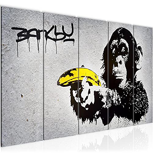 Cuadro Mono Con Pistola Plátano Banksy Impresión de arte Cuadro in Lienzo no Tejido Sala Dormitorio 302856a