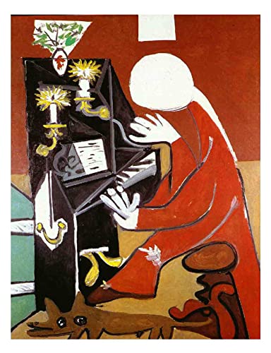 El piano de Picasso Pintura Modernista Cubista Cuadros Decoracion Salon, Lienzos Cuadros Decoracion Dormitorios Hogar Decoración de Pared Cuadro y láminas(50x70cm 20