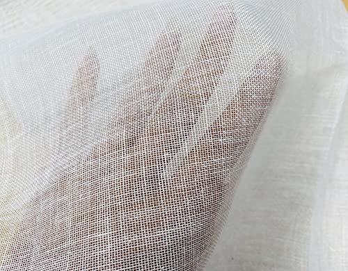 Tela de lino extra ancha 100% – Material de lino suave para decoración del hogar, cortinas, ropa, 300 cm de ancho, color blanco liso (se vende por metro)