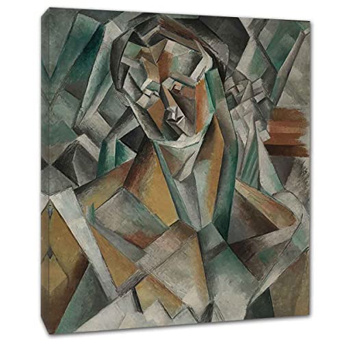TANEGE Pablo Picasso Cuadro Decorativo Canvas Lienzo Impresión |Obras de Arte Para Paredes Del Hogar Montado En Bastidor De《Femme Assise》