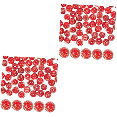 SEWACC 200 Piezas Collar Pulseras Vidrio Oscuro Redondo Gran Espaciador Rojo Bultos Manualidades Sueltas Fabricación Cristal Rojo Murano Mm Joyería Pulsera Collares Luminosos Colores