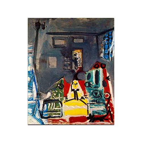 Artwork Grocery Store Cuadros de Picasso Las Meninas (Velázquez).Picasso Cuadros Lienzo. Cuadro de Pintura Abstracta.Lienzo Decorativo para Tu Salón o Dormitorio 80x104cm(34.5x40.9in) Sin Marco