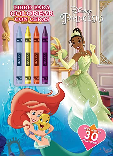 Princesas. Libro para colorear con ceras: Con pegatinas (Disney. Princesas)