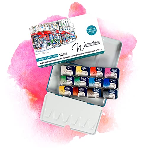 7 Artists Acuarelas Profesionales 12 Godets Dibujo Urbano Pintura Acuarela Set | Acuarela | Acuarela Profesional | Watercolor | Caja Acuarelas | Set Acuarelas | Acuarelas Solid | Kit Acuarelas