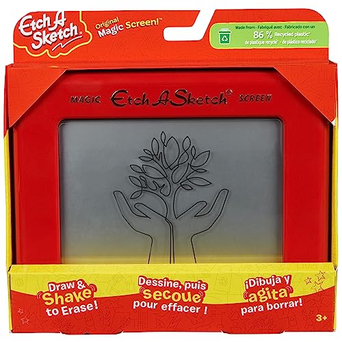 Etch A Sketch, Original Magic Screen, 86% de plástico Reciclado, Juguetes clásicos creativos para niños comprometidos con el Medio Ambiente para niños y niñas a Partir de 3 años