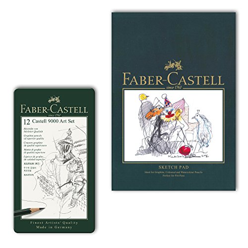 Faber-Castell Polychromos - Lápices de colores con bloc de dibujo A4