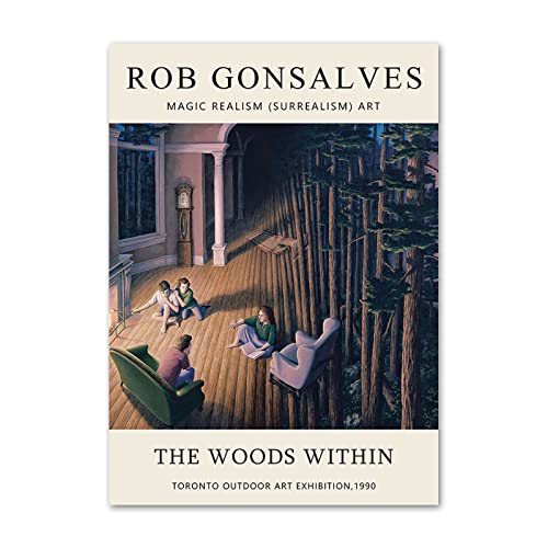 OQOPO Póster de Rob Gonsalves The Woods Within, pintura abstracta Rob Gonsalves, lienzo moderno para decoración de sala de estar, imagen de 50 x 70 cm, sin marco