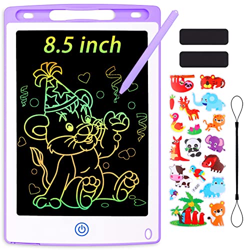 Sofore Tableta Escritura LCD Color para niños, Gráfica Escritura Pantalla de 8.5 Pulgadas, Pizarra de Dibujo Portátil Ewriter Borrable con Botón de Bloqueo Estudiantes de 3 4 5 6 Años(Violet)
