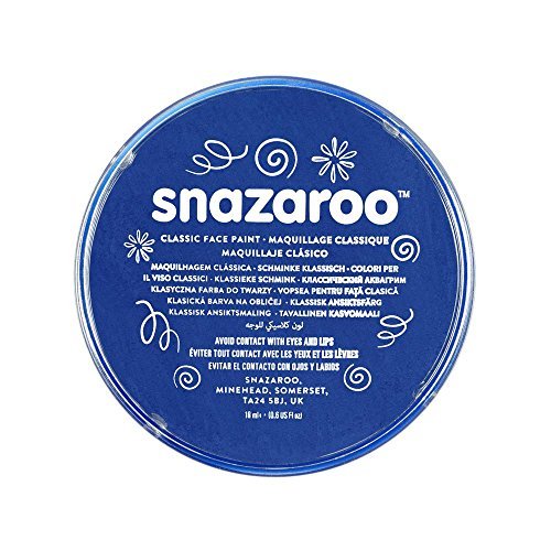 Snazaroo - Pintura facial y corporal, 18 ml, color azul real, profesional a base de agua, pastilla de aquacolor individual para adultos, niños y efectos especiales
