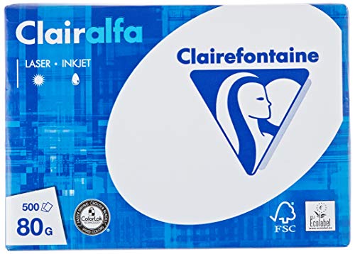 Clairefontaine 1910C Clairalfa - Papel blanco A5 (148×210 mm), 80 g/m², 500 hojas