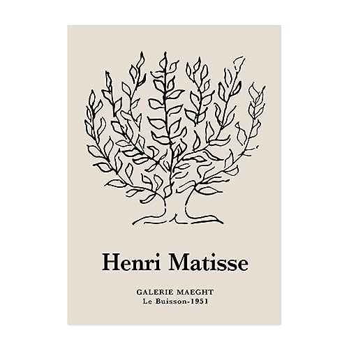 Fauvismo Artista Henri Matisse Línea de geometría simple abstracta Plantas Hojas cortadas Papeles Lienzo Pintura Arte de la pared Póster Sala de estar Dormitorio Galería Oficina Decoración del ho