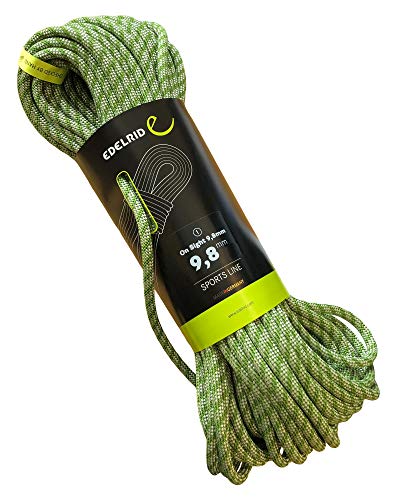 Edelrid Cuerda de escalada On Sight 9,8 mm (cuerda simple dinámica), color: verde, tamaño: 30 metros