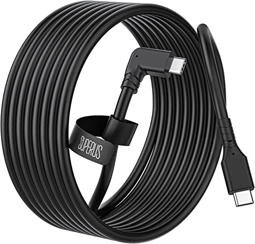 SUPERUS Link Cable para Oculus/Meta Quest 2/Quest 1, 5M USB C a USB C Cable, Cable de Transferencia de Datos y Carga de Alta, Accesorios para Auricular VR para Juegos PC/Steam VR