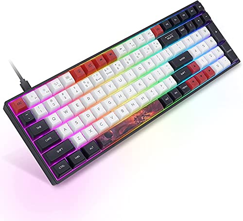 96 - Llave de teclado para gaming mecánica Hot Swappable con retro-iluminación RGB teclas de PBT, teclas direccionales para Win/Mac/Gaming(Switch Gateron Óptico marrón)