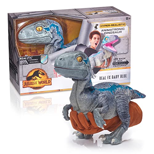 WOW! STUFF RS552098 REALFX Baby Blue Hyper-Realista Dinosaurio Animatronic llamativos Movimientos realistas y Sonidos Reales de películas | Regalos Oficiales de Jurassic World Dominion