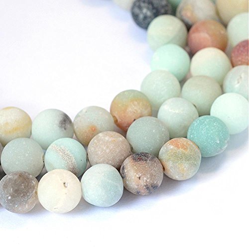 Perlin - 50 cuentas de amazonita de 4 mm, color mate escarchado, grado A, piedras y gemas naturales