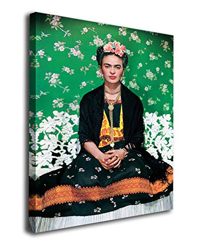 Cuadro lienzo Frida en un banco Nickolas Muray– Varias medidas - Lienzo de tela bastidor de madera de 3 cm - Impresion en alta resolucion (81, 120)