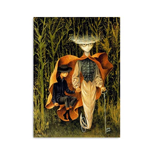 THREMA Surrealism Wall Art - Remedios Varo - Reproducción de pintura famosa sobre lienzo - 'Por acuario' - Lienzo decorativo para pared, 30 x 40 cm, sin marco