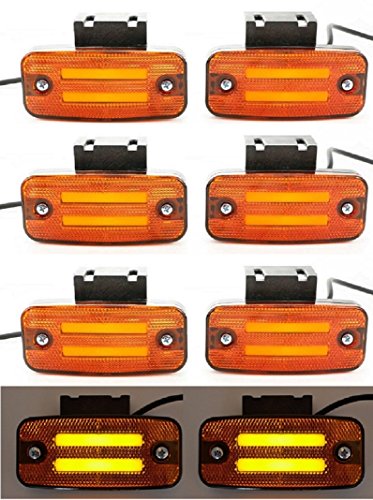 Luces de galibo laterales para camión, caravana o autobús, luces LED de 24 V, juego de 8 unidades, color naranja