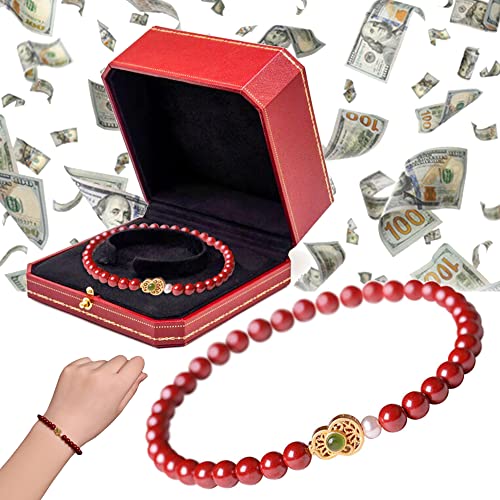 FengShui Calabash Cinnabar Bracelet, Feng Shui Calabash Cinnabar Bracelet for Men Women, Feng Shui Bracelet for Wealth and Protection Good Luck Money Amulet (Imperial Sand,6mm)