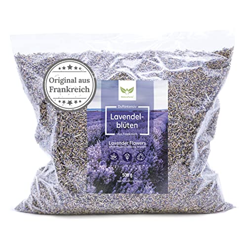 NaturaForte Flores de Lavanda 500g Lavanda sin aditivos - Azul, Fragancia intensa, Flores de Lavanda secas para Almohadas perfumadas, Bolsas perfumadas, Bolsas de Lavanda, Fragancia de popurrí